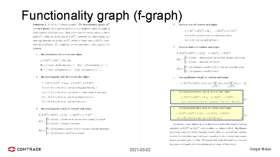 Functionality graph (f-graph) 2021 -03 -02 Gregor Molan 