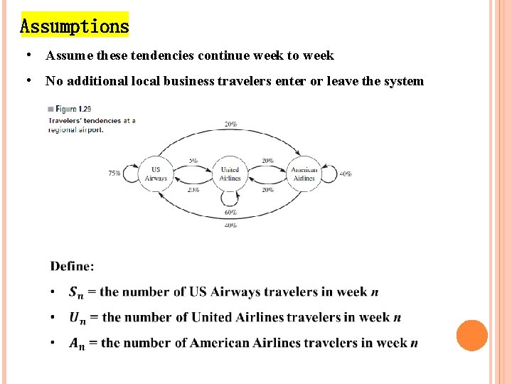 Assumptions • Assume these tendencies continue week to week • No additional local business