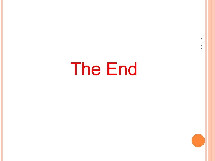 2021/12/27 The End 