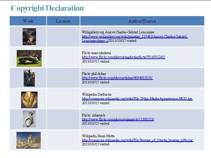 Copyright Declaration Work License Author/Source Wikigallery. org Anicet-Charles-Gabriel Lemonnier http: //www. wikigallery. org/wiki/painting_127483/Anicet-Charles-Gabriel. Lemonnier/page-1/2013/10//15