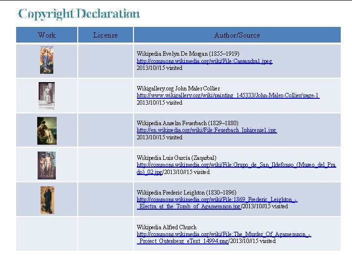 Copyright Declaration Work License Author/Source Wikipedia Evelyn De Morgan (1855– 1919) http: //commons. wikimedia.