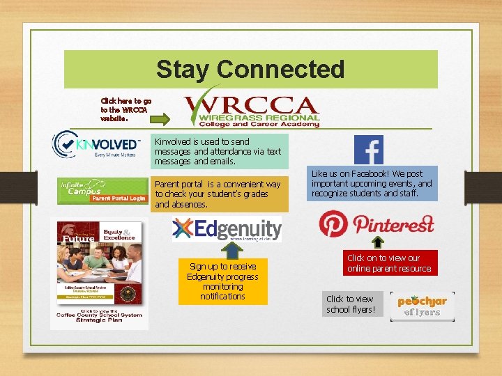 Stay Connected Click here to go to the WRCCA website. Kinvolved is used to