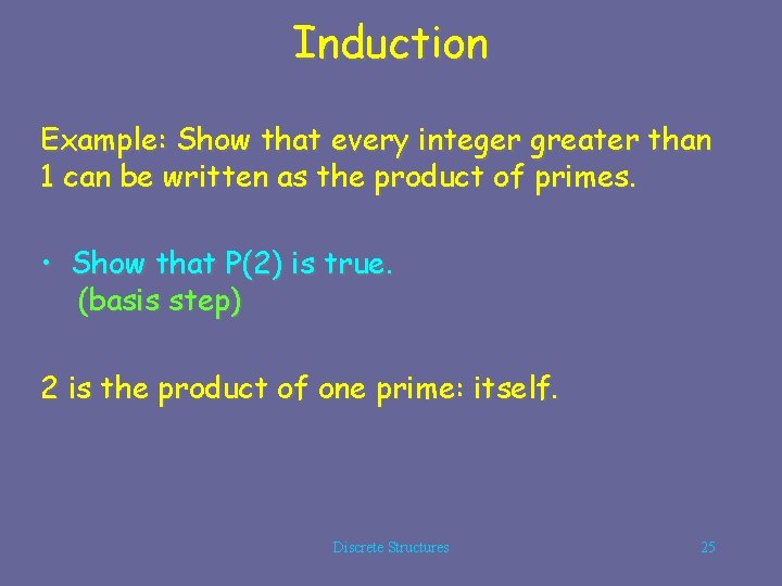 Induction Example: Show that every integer greater than 1 can be written as the
