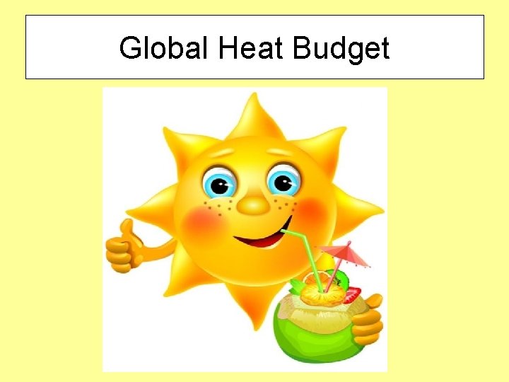 Global Heat Budget 