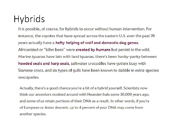 Hybrids 