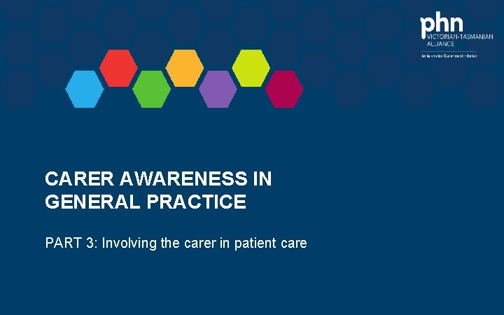 CARER AWARENESS IN GENERAL PRACTICE PART 3: Involving the carer in patient care 