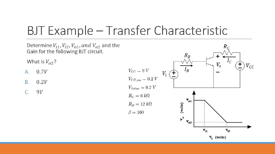 BJT Example – Transfer Characteristic 