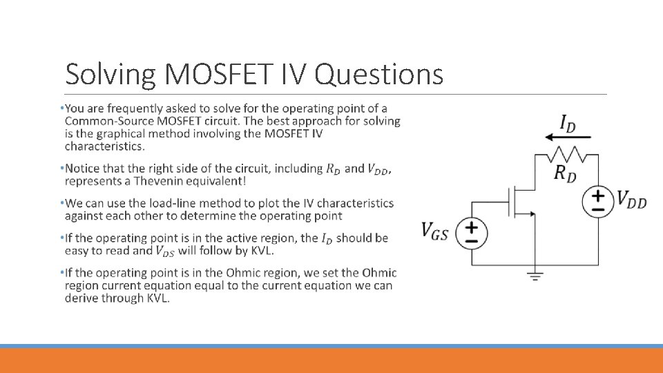 Solving MOSFET IV Questions 