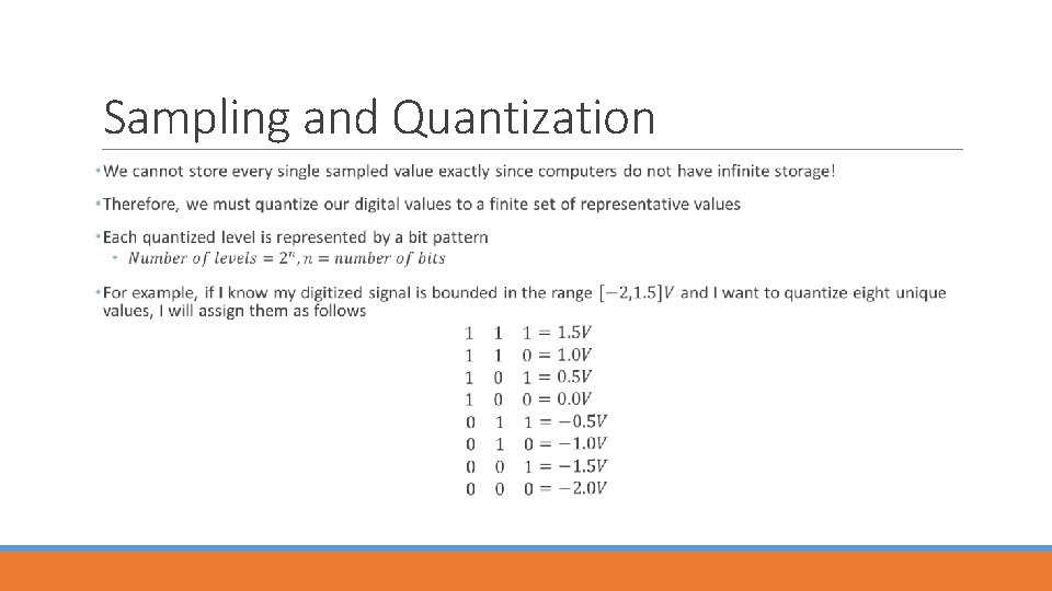 Sampling and Quantization 