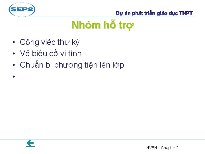 Nhóm hỗ trợ • • 19 Công việc thư ký Vẽ biểu đồ vi