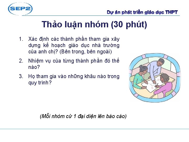 Thảo luận nhóm (30 phút) 1. Xác định các thành phần tham gia xây