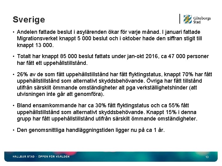 Sverige • Andelen fattade beslut i asylärenden ökar för varje månad. I januari fattade