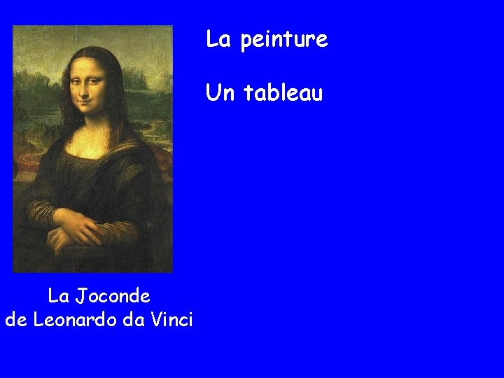 La peinture Un tableau La Joconde de Leonardo da Vinci 