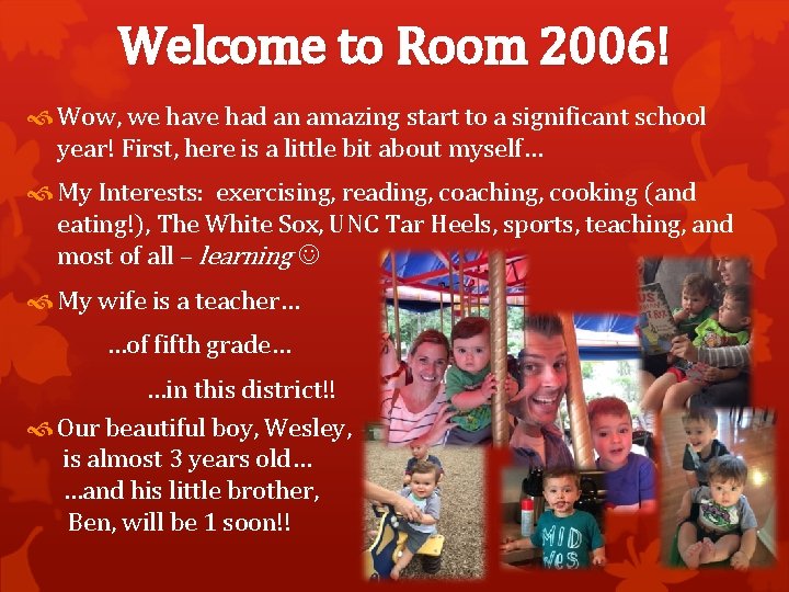 Welcome to Room 2006! Wow, we have had an amazing start to a significant