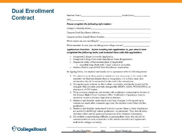 Dual Enrollment Contract 