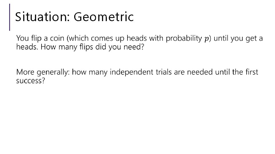 Situation: Geometric 