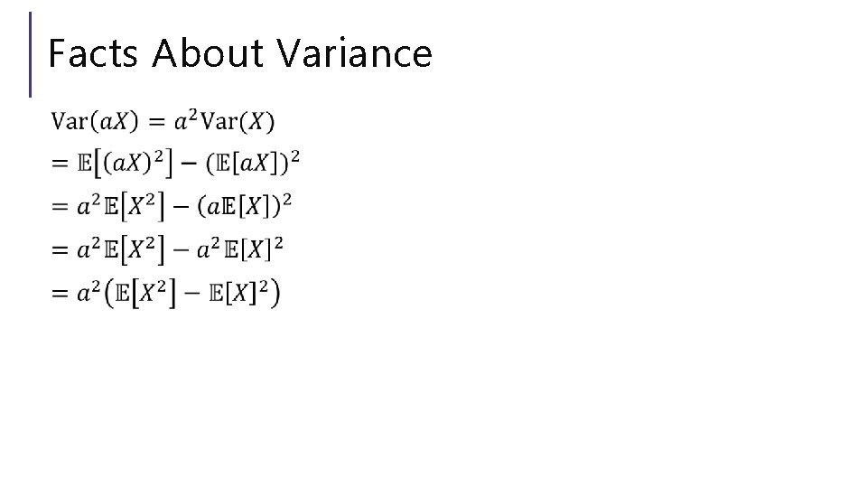Facts About Variance 