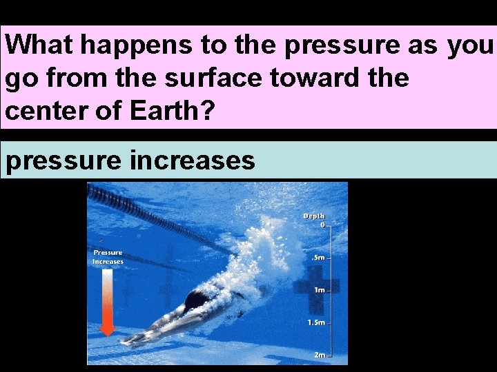 What happens to the pressure as you go from the surface toward the center