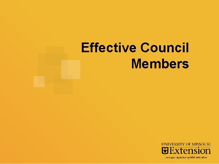 Effective Council Members Effective Council Members