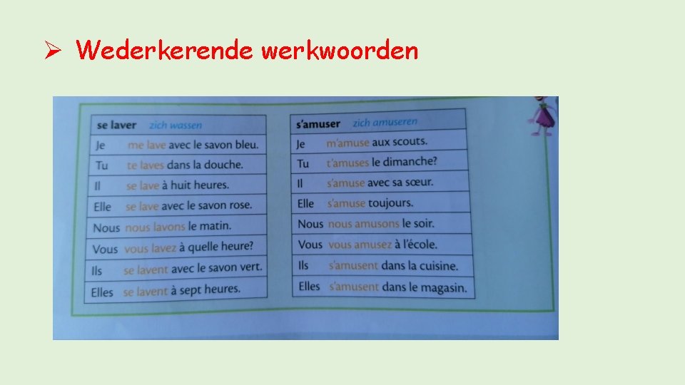 Ø Wederkerende werkwoorden 