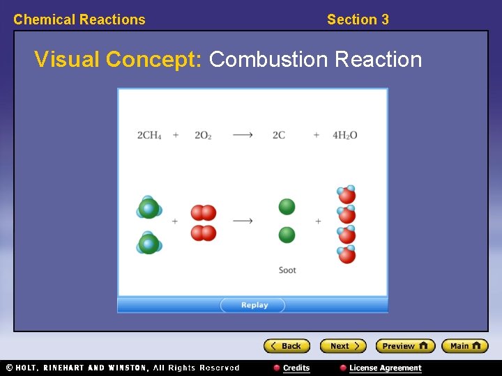 Chemical Reactions Section 3 Visual Concept: Combustion Reaction Chemical Reactions Section 3 Visual Concept: Combustion Reaction