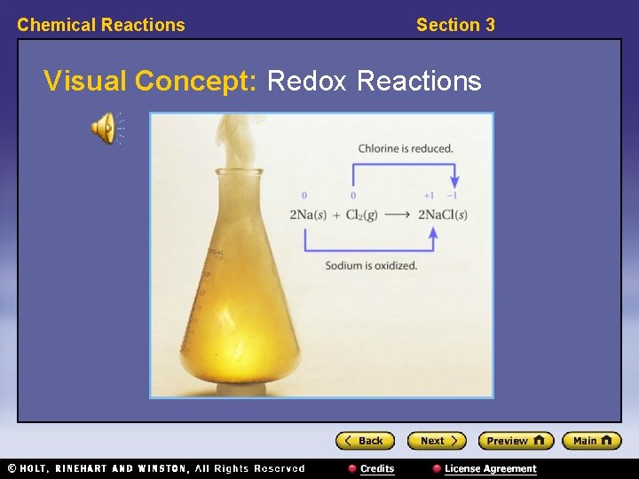 Chemical Reactions Section 3 Visual Concept: Redox Reactions Chemical Reactions Section 3 Visual Concept: Redox Reactions