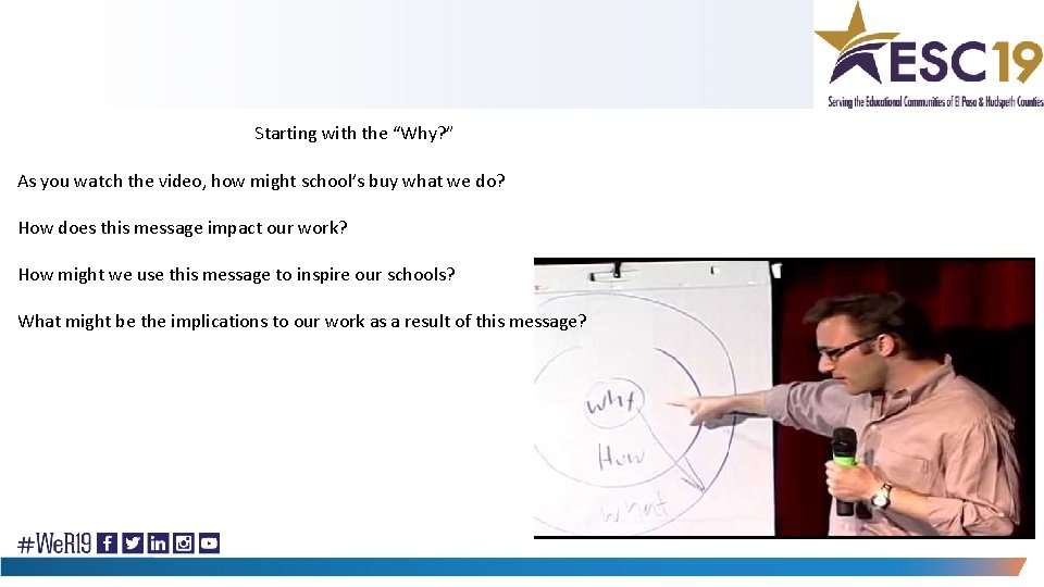 Starting with the “Why? ” As you watch the video, how might school’s buy