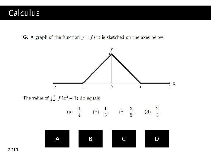 Calculus A 2011 B C D 