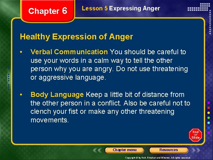 Chapter 6 Lesson 5 Expressing Anger Bellringer Work
