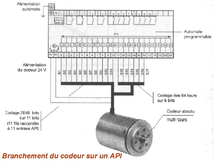 Branchement du codeur sur un API Branchement du codeur sur un API