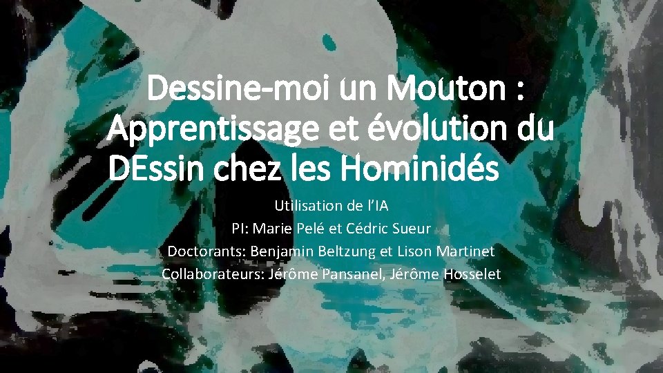 Dessine-moi un Mouton : Apprentissage et évolution du DEssin chez les Hominidés Utilisation de