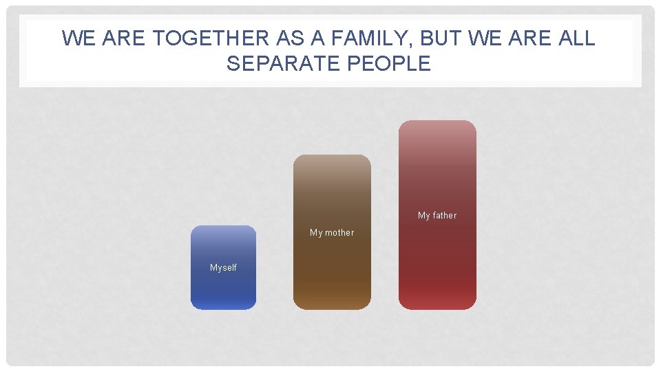 WE ARE TOGETHER AS A FAMILY, BUT WE ARE ALL SEPARATE PEOPLE My father