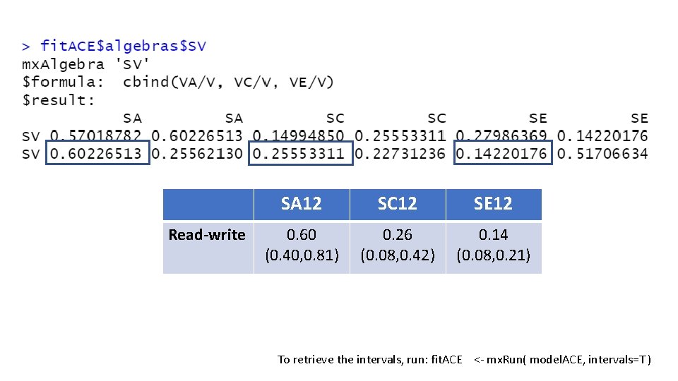 Read-write SA 12 SC 12 SE 12 0. 60 (0. 40, 0. 81) 0.