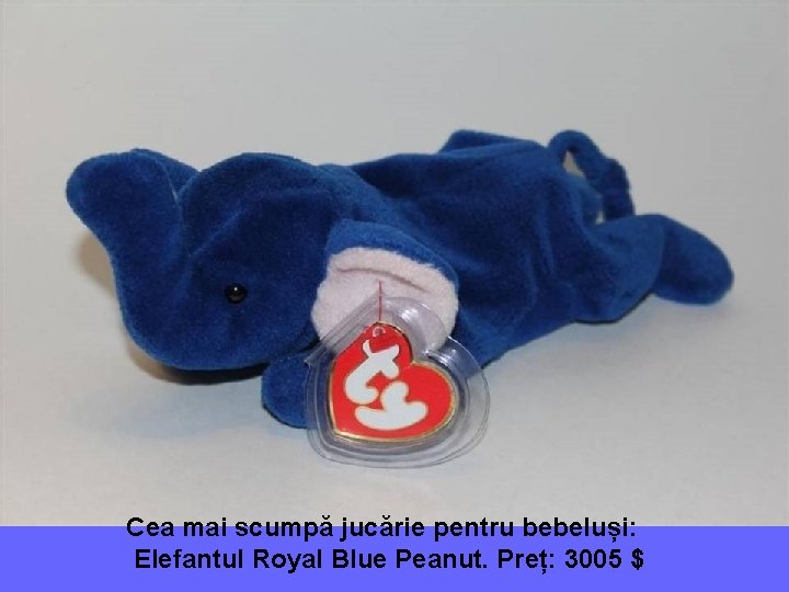 Cea mai scumpă jucărie pentru bebeluși: Elefantul Royal Blue Peanut. Preț: 3005 $ 