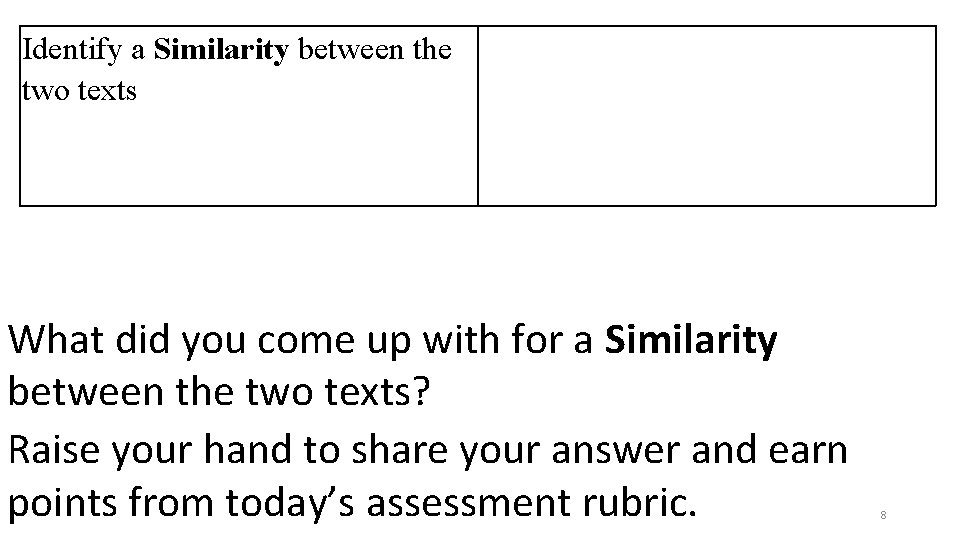 Identify a Similarity between the two texts What did you come up with for