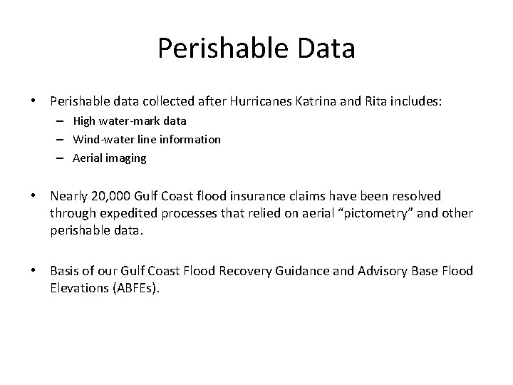 Perishable Data Helping the Gulf Coast Rebuild Stronger and Smarter