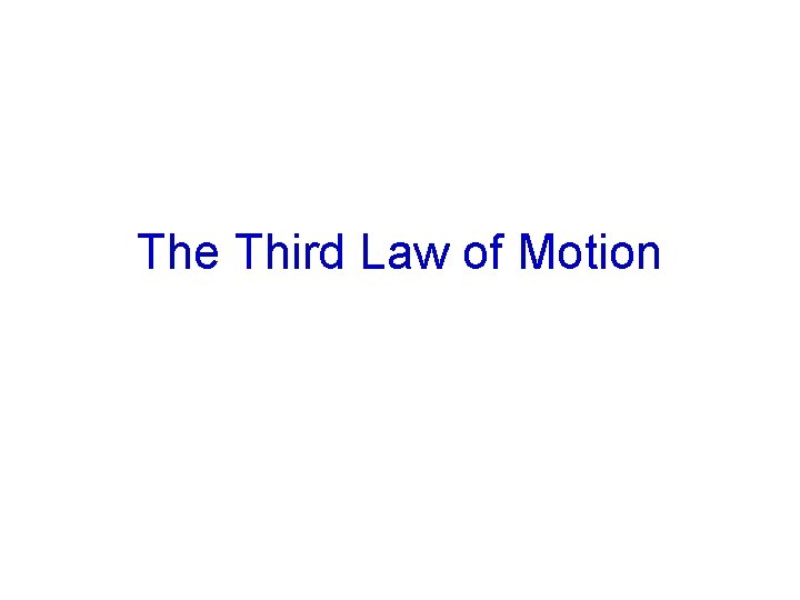 The Third Law of Motion 