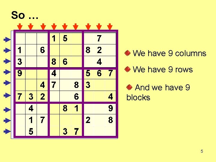 Solving a Sudoku Puzzle By Marlene Walther Rows