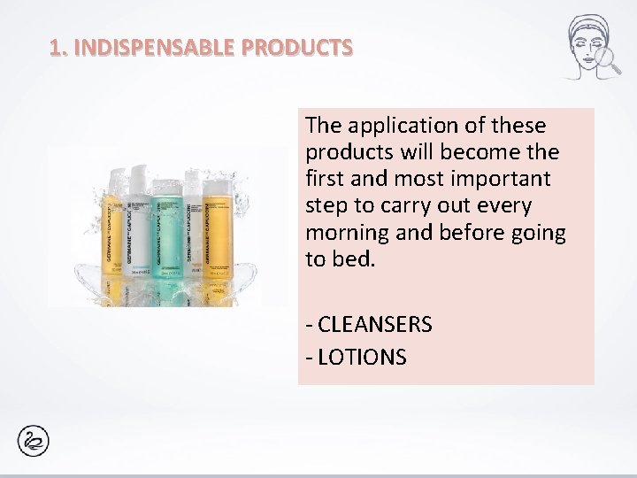 1. INDISPENSABLE PRODUCTS The application of these products will become the first and most