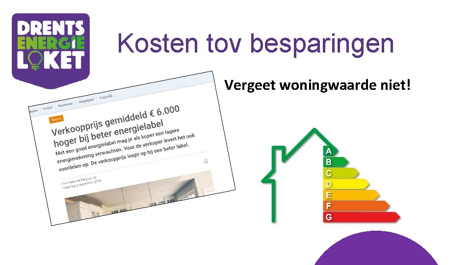 Kosten tov besparingen Vergeet woningwaarde niet! 