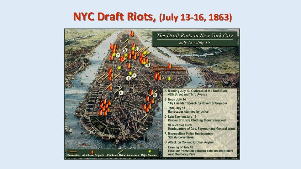 NYC Draft Riots, (July 13 -16, 1863) 