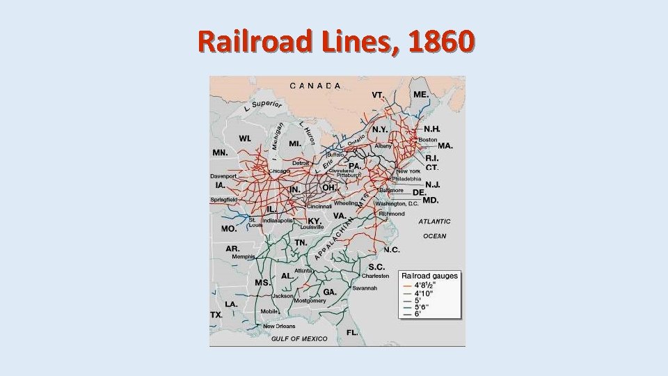 Railroad Lines, 1860 