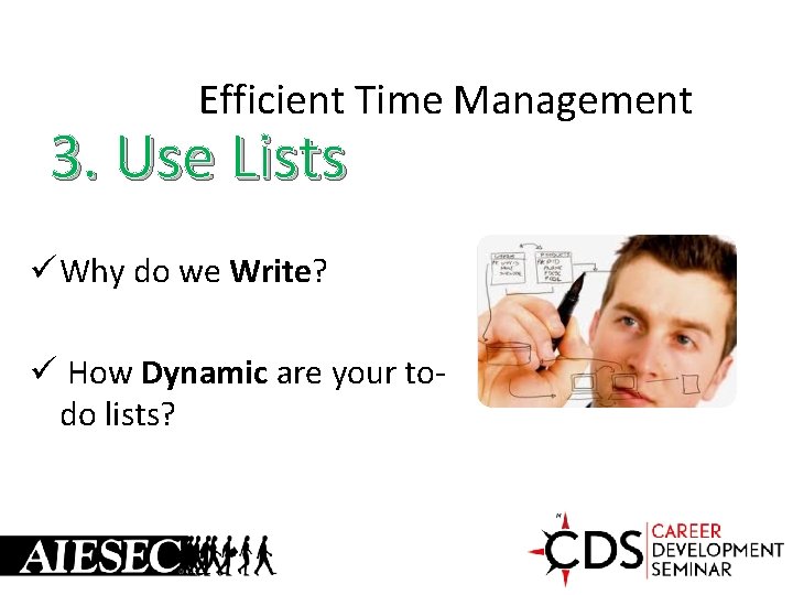 Efficient Time Management 3. Use Lists ü Why do we Write? ü How Dynamic