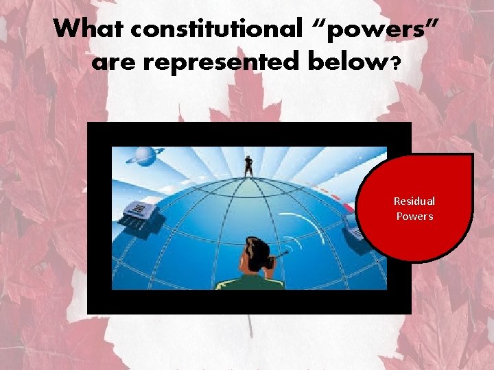 What constitutional “powers” are represented below? Residual Powers 