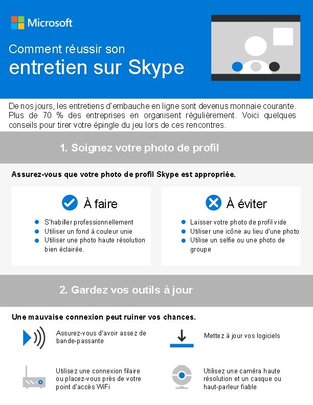 Comment réussir son entretien sur Skype De nos jours, les entretiens d’embauche en ligne