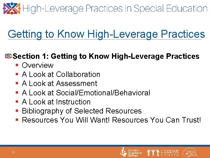 Getting to Know High-Leverage Practices Section 1: Getting to Know High-Leverage Practices § Overview