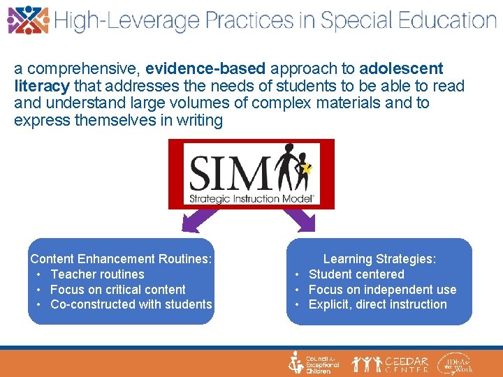 a comprehensive, evidence-based approach to adolescent literacy that addresses the needs of students to