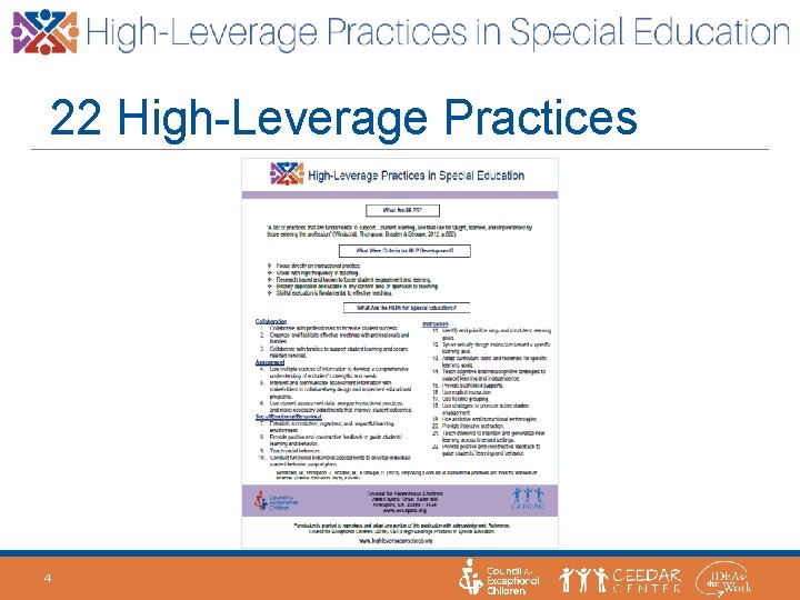 22 High-Leverage Practices 4 