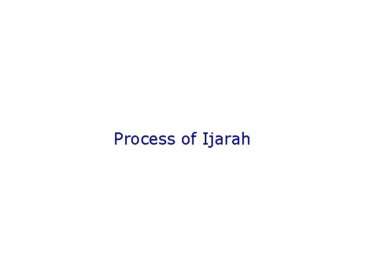 Process of Ijarah 