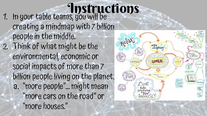 1. Instructions In your table teams, you will be creating a mindmap with 7